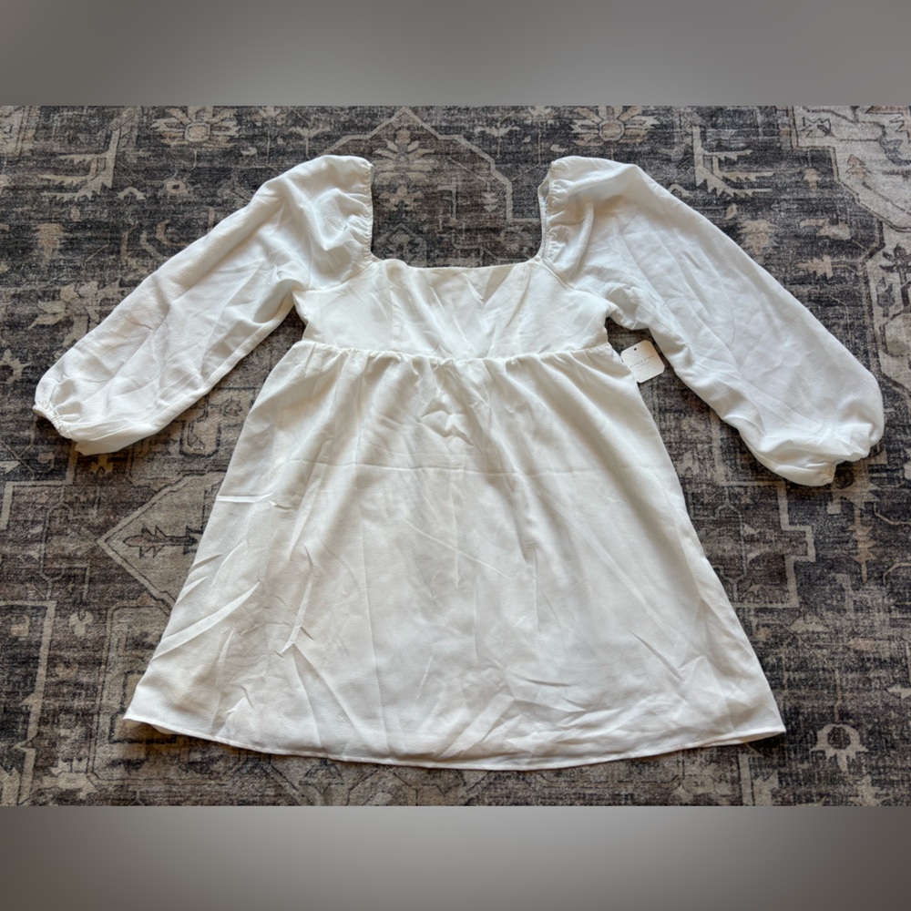 NWT Altar'd State White Dress with Billowed Sleeves Size XXL